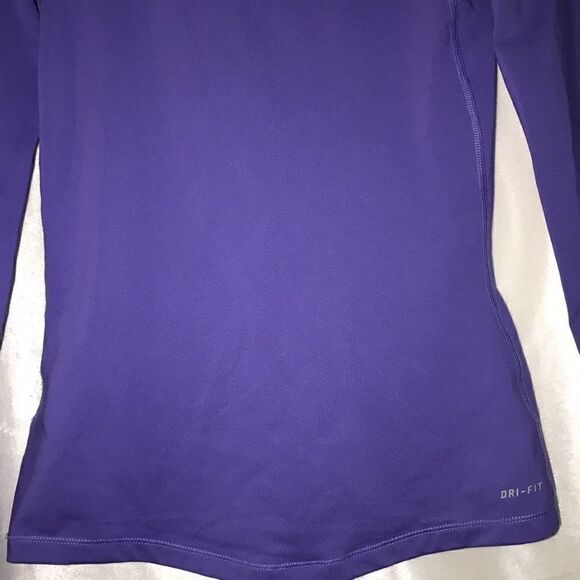 Nike Pro Women's Dri-Fit Half Zip Long Sleeve Athletic Purple Sweatshirt Size S - Picture 9 of 10
